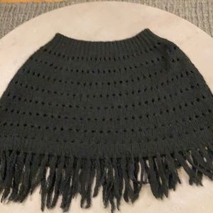 Charcoal gray Wast length poncho